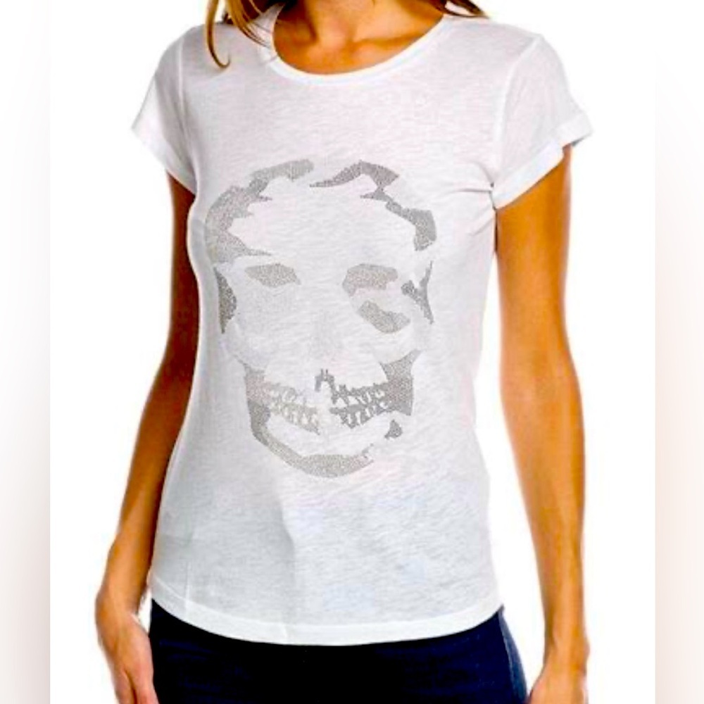 NWT Zadig & Voltaire Skinny Skull Camo Print tee Size Small